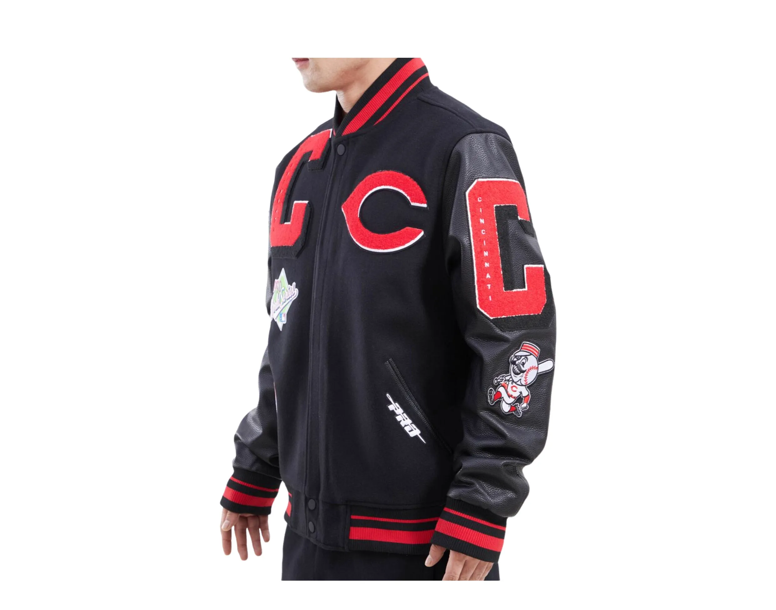 MLB Cincinnati Reds Men's Varsity Jacket with Mash Up Logo