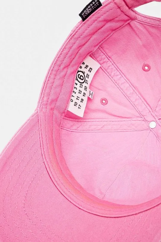 Pink MM6 Maison Margiela Cotton Baseball Cap SH0TC0003.M35190