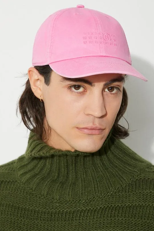 Pink MM6 Maison Margiela Cotton Baseball Cap SH0TC0003.M35190