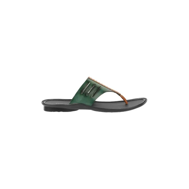 Mochi Men Green Casual Slippers