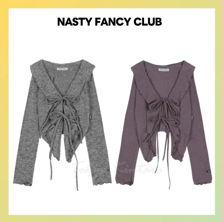 NASTY FANCY CLUB Street Style Logo Cardigans