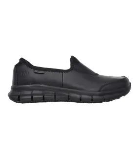 Skechers Sure Track Slip-On Work Shoes for Women in Black