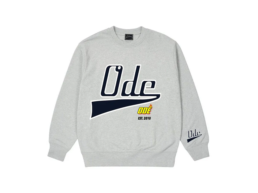 Ode Script Flame Crewneck - Grey by THE ODE.