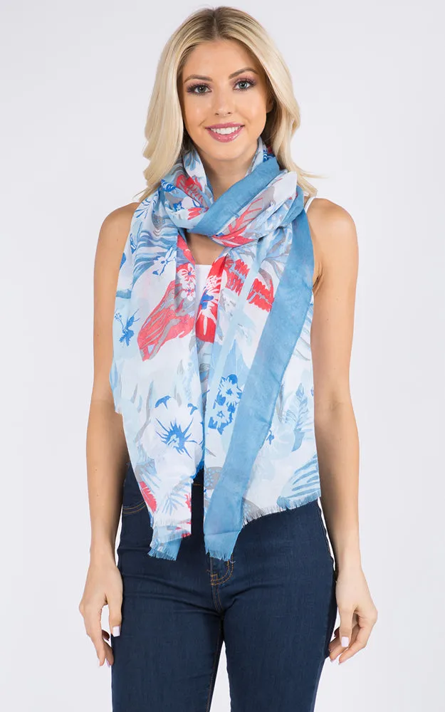 OP9601 Floral Pattern Long Scarf