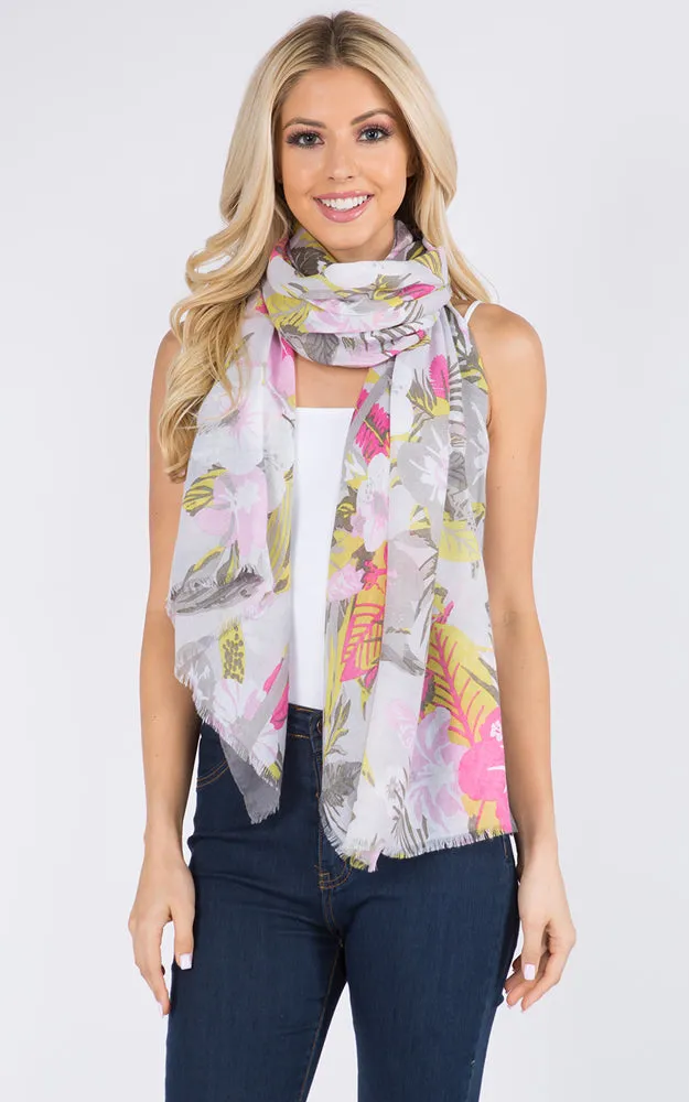 OP9601 Floral Pattern Long Scarf