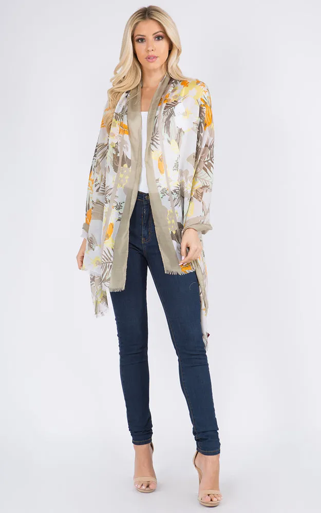 OP9601 Floral Pattern Long Scarf