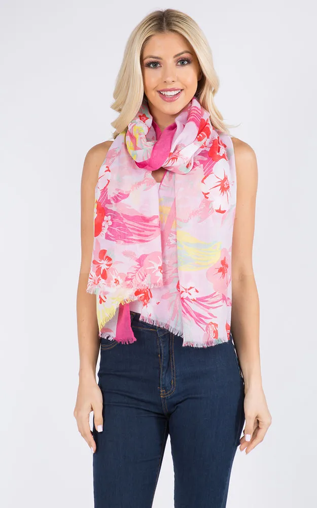 OP9601 Floral Pattern Long Scarf