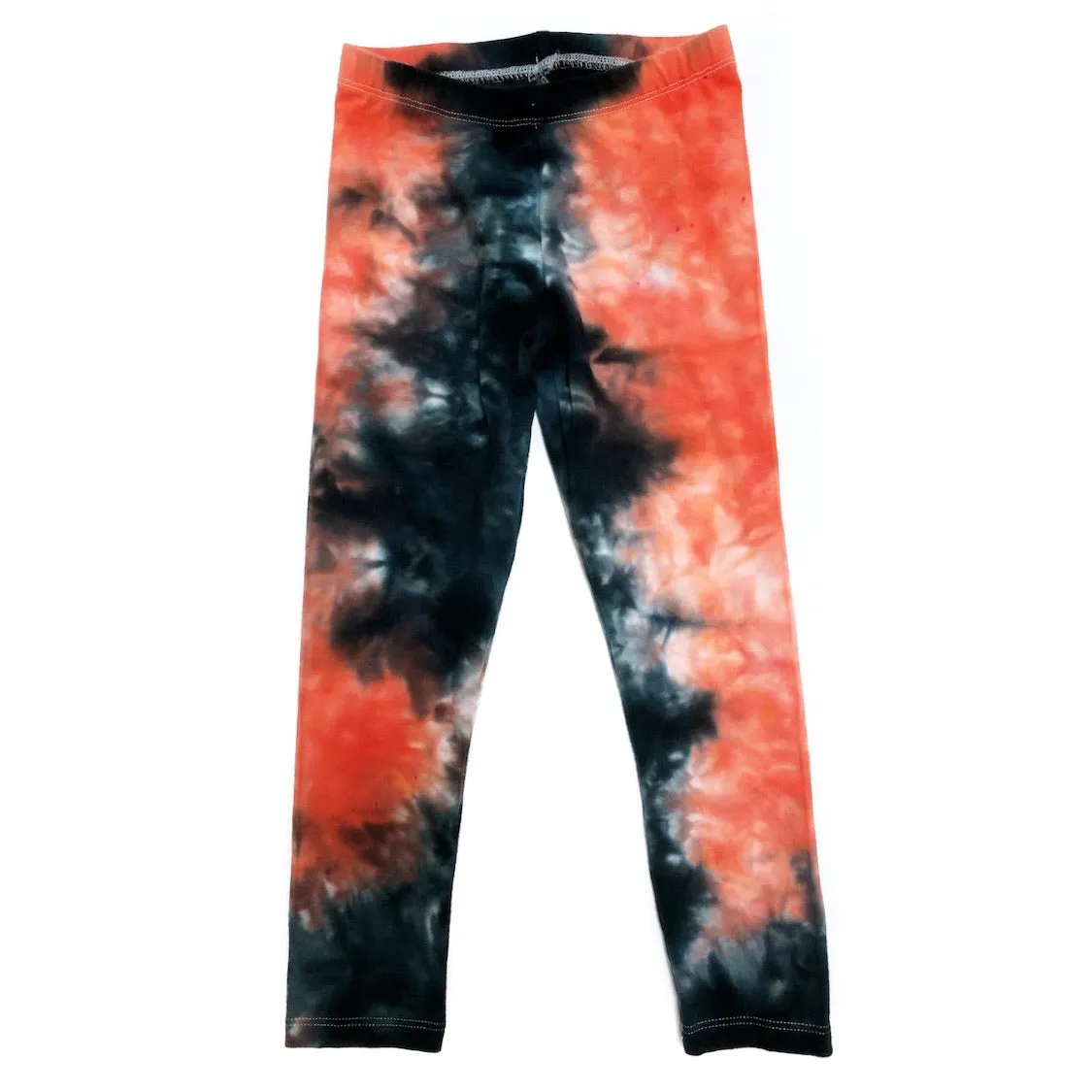 Tie Dye Leggings in Orange and Black