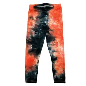 Tie Dye Leggings in Orange and Black