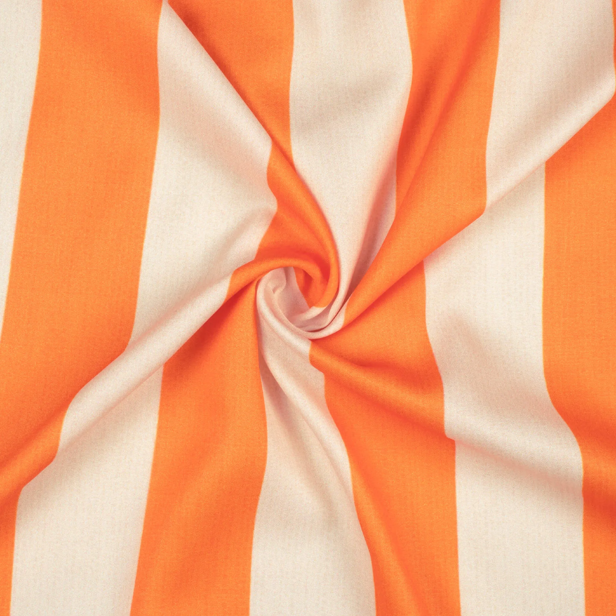 Orange Cream Tiger Stripe Printed Micro Crepe Fabric