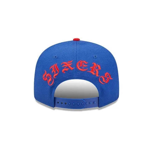 Philadelphia 76ers Red Letter Arch Vintage Green Bottom Hat