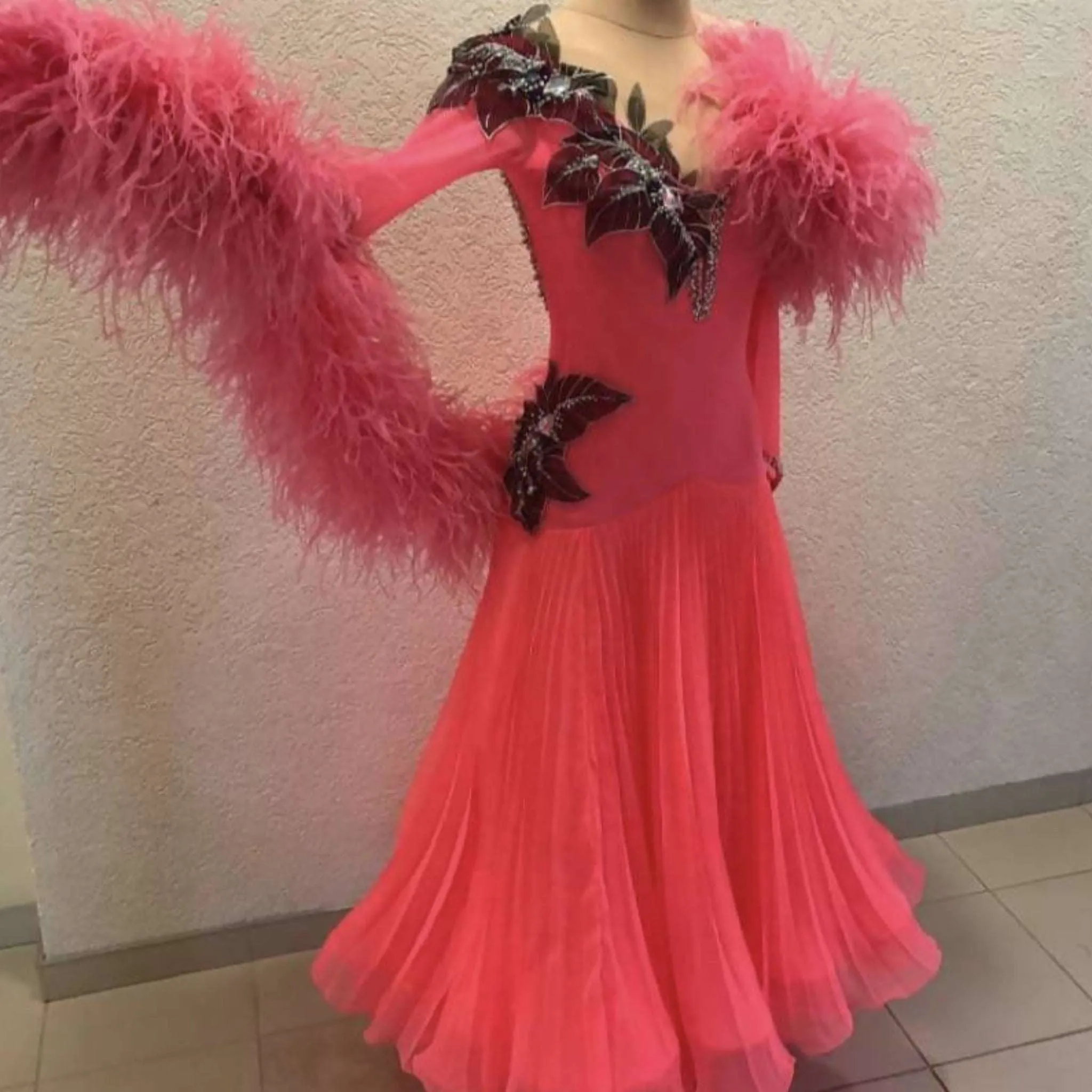 Pink Salmon Ballroom Dance Dress