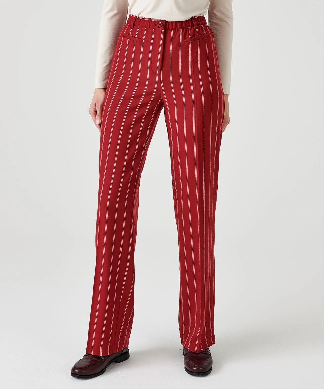 Pinstripe Slimming Trousers