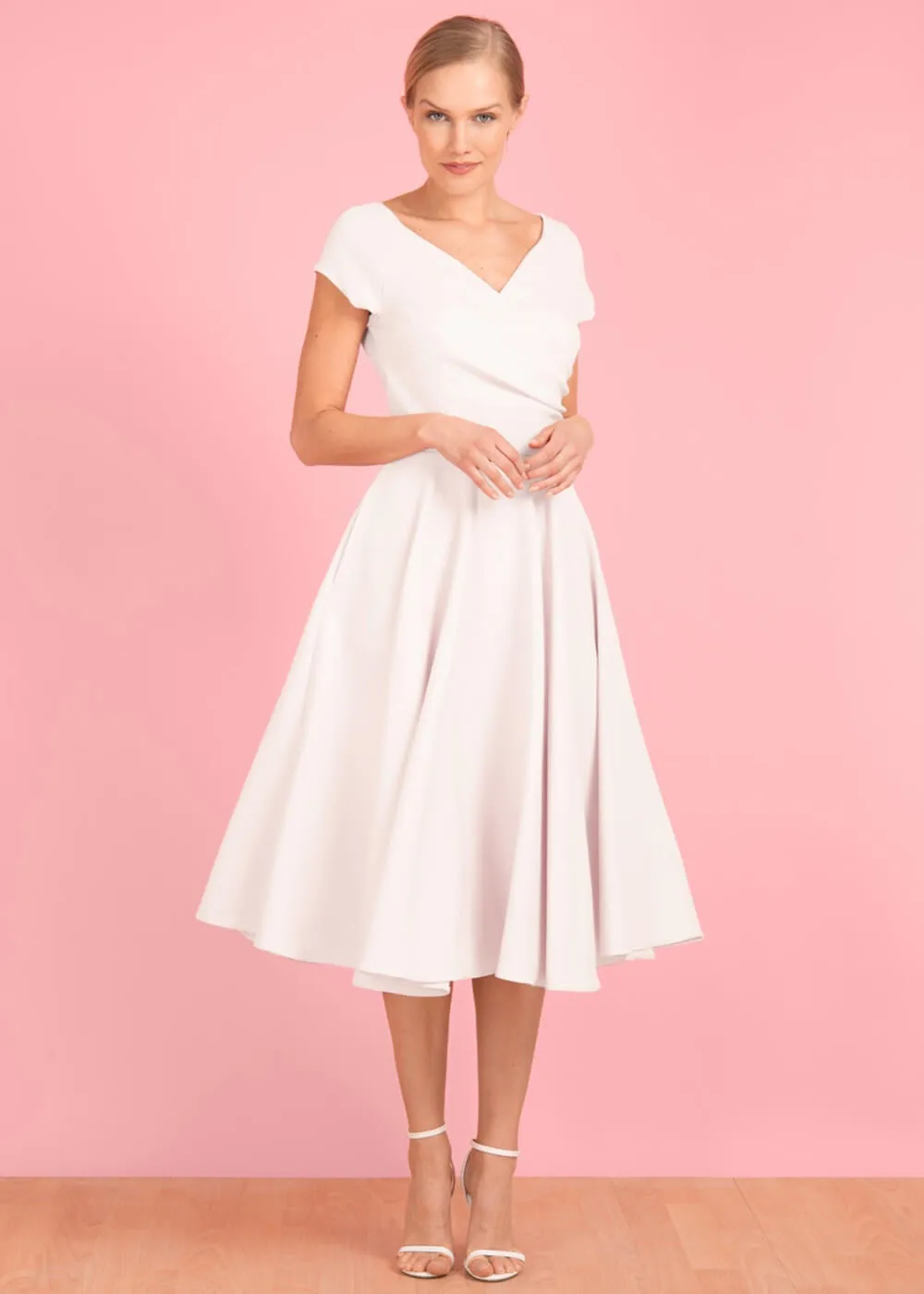 Hourglass 50's Swing Dress in Ivory from Pretty Dress Company