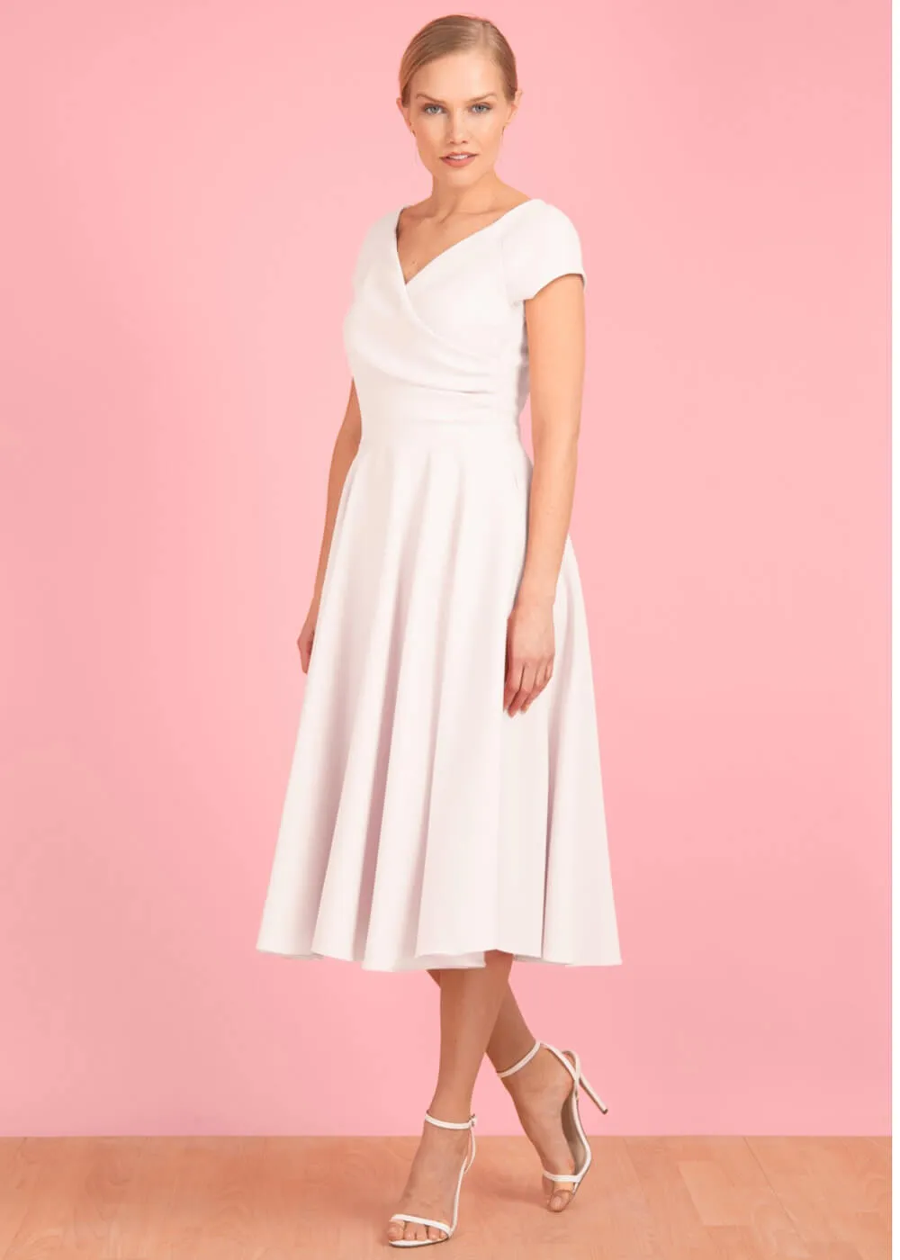 Hourglass 50's Swing Dress in Ivory from Pretty Dress Company