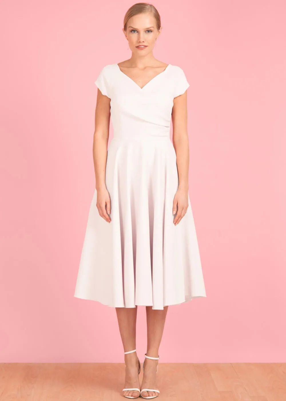 Hourglass 50's Swing Dress in Ivory from Pretty Dress Company