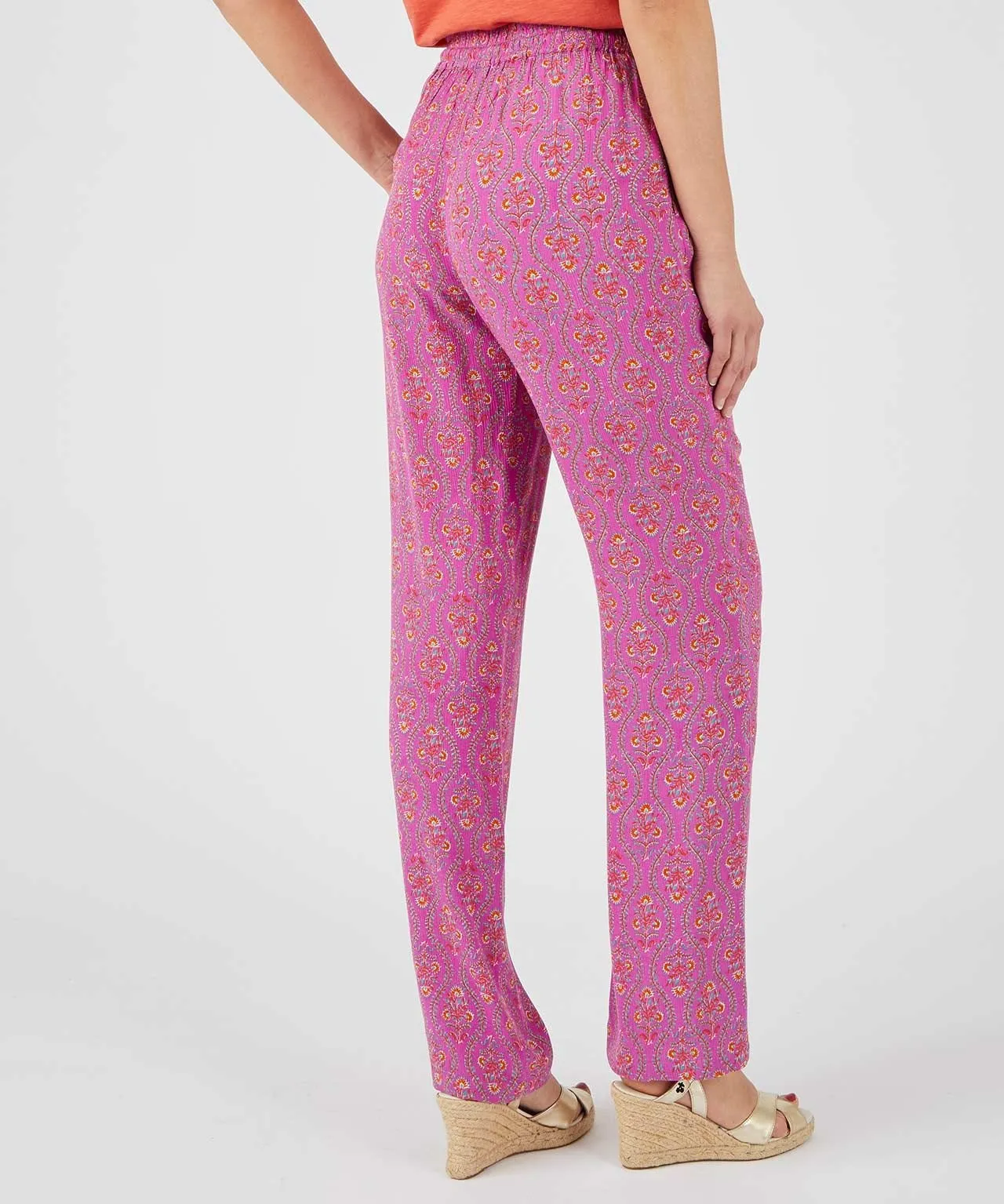 Printed Crinkle Trousers