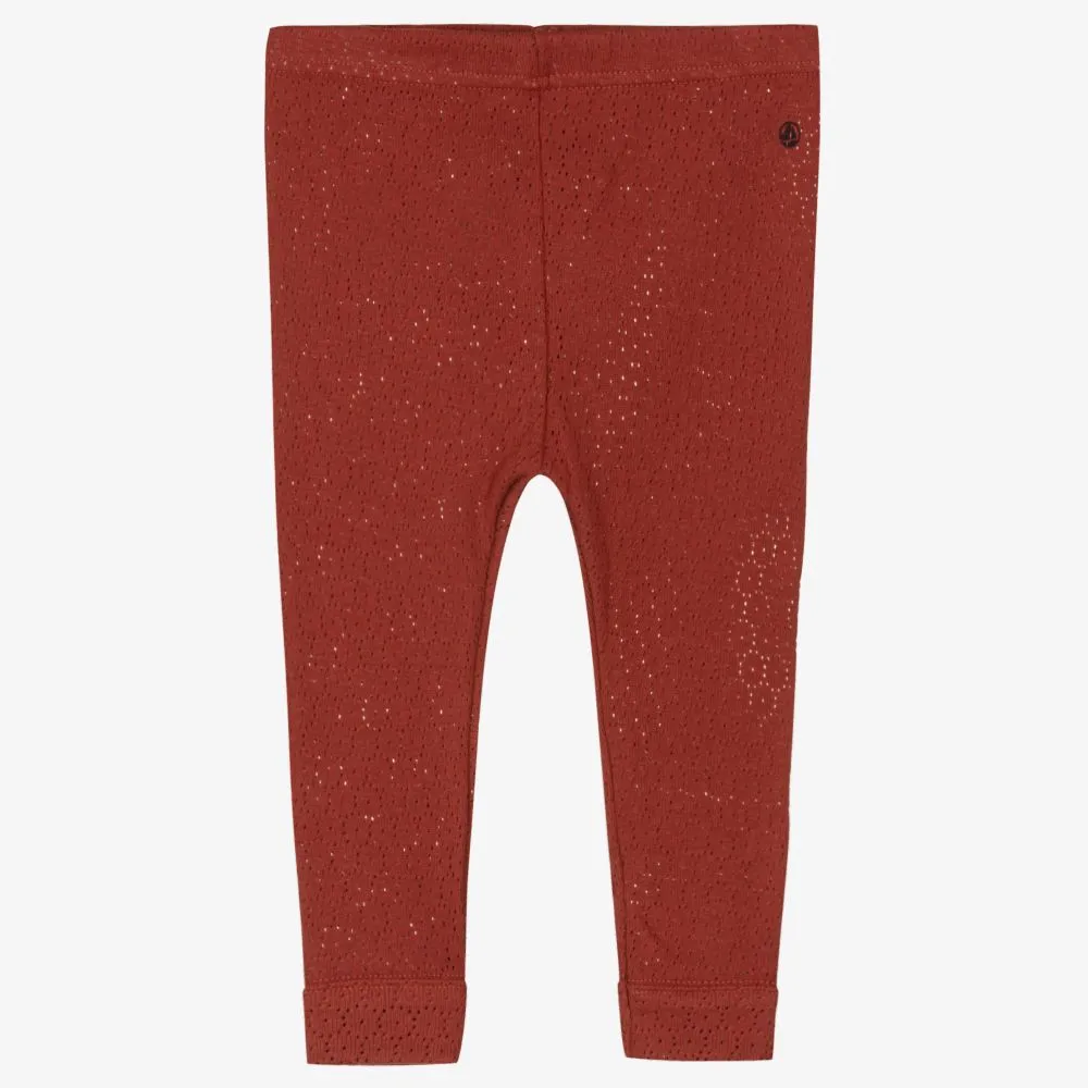 Red Cotton Leggings for Girls