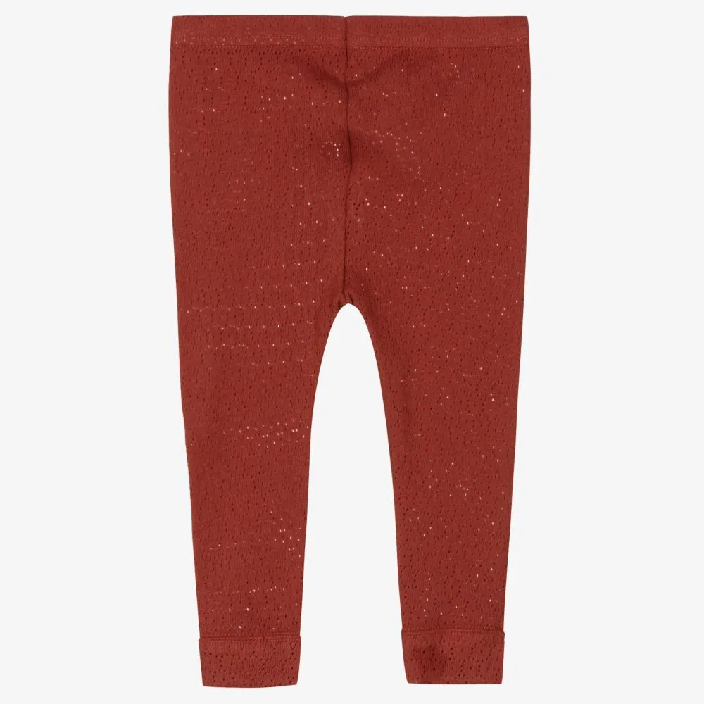 Red Cotton Leggings for Girls