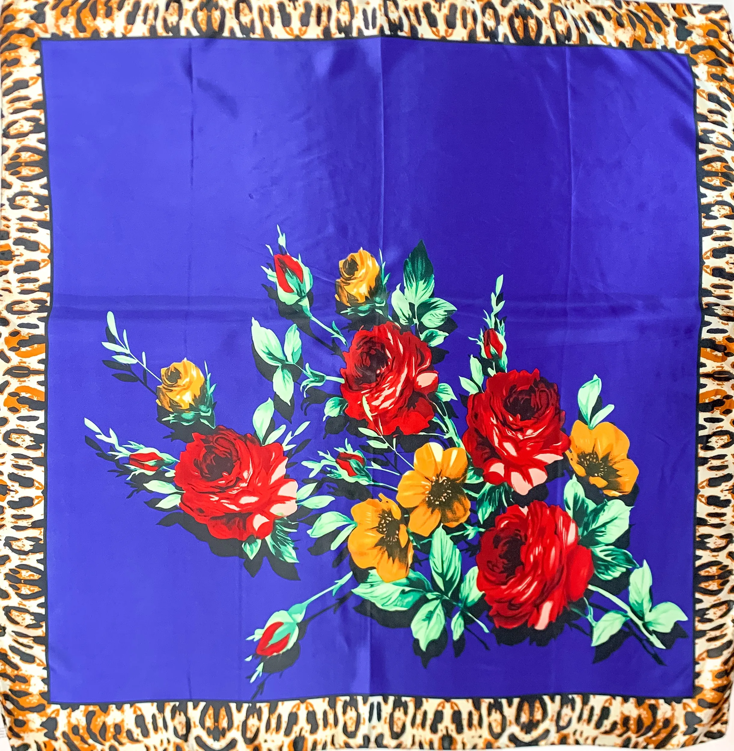 Royal Blue Floral Wild Rag