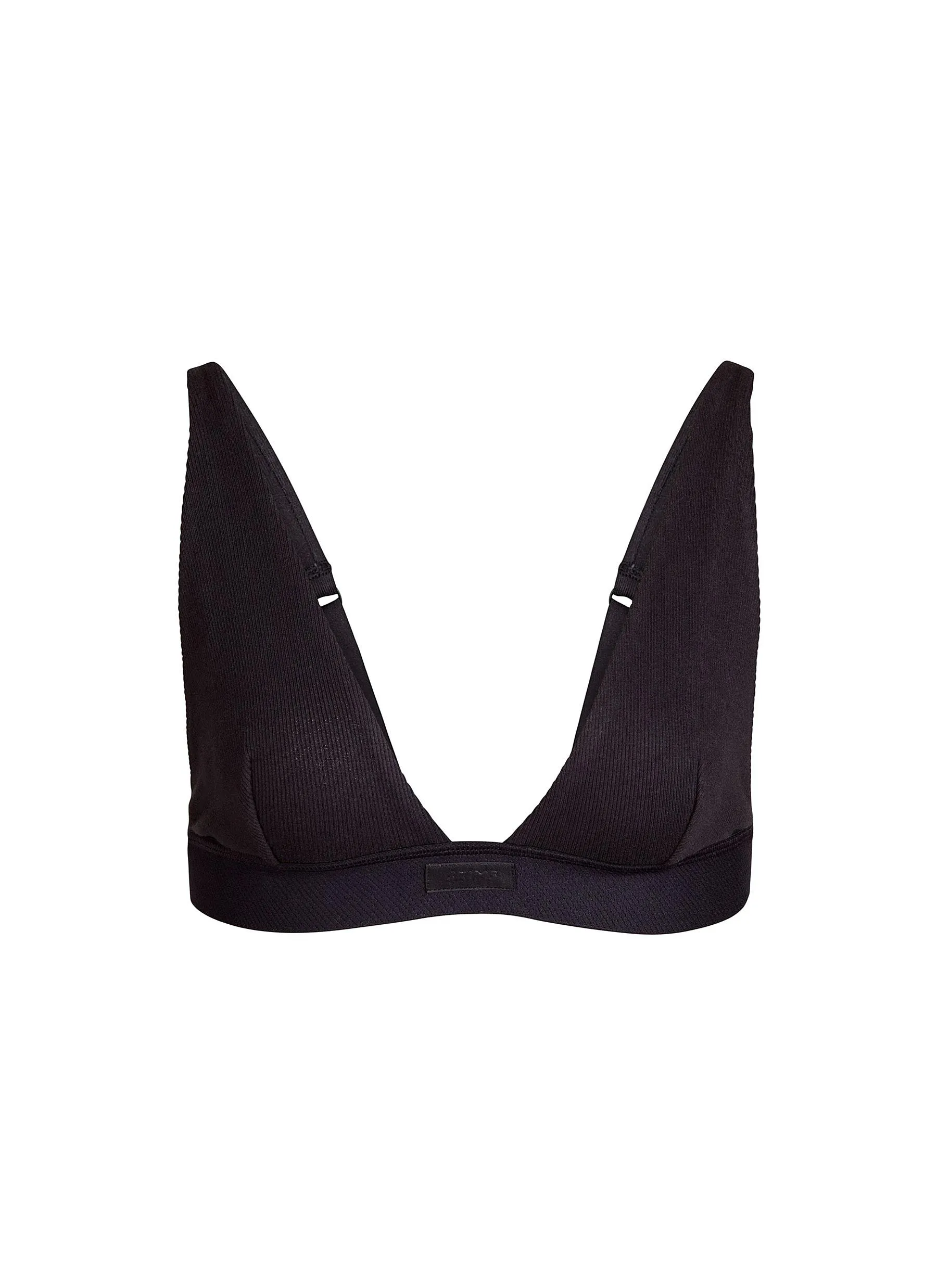 SKIMS Cotton Plunge Bralette - SOOT Color