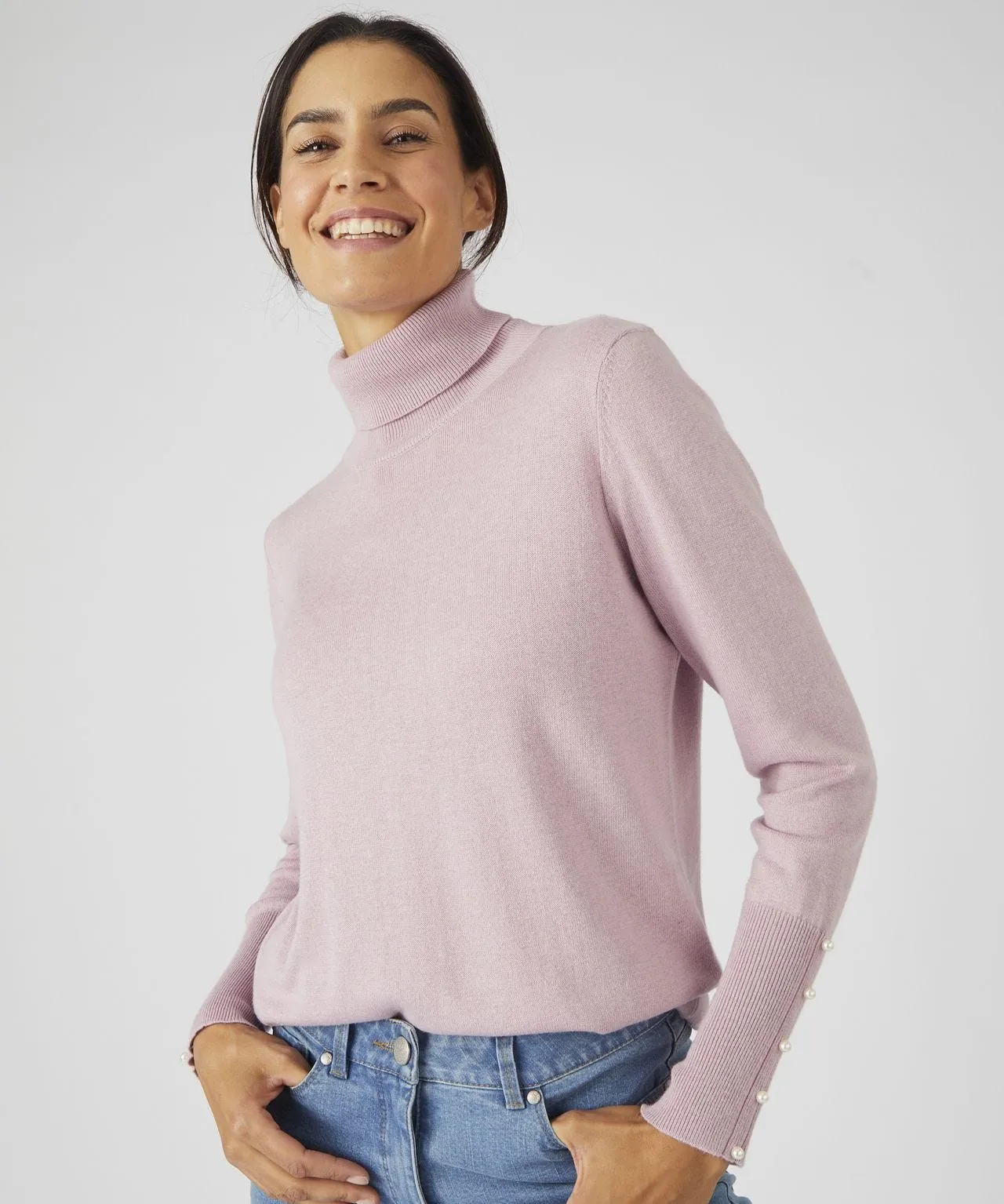 Soft Button Skin Sweater