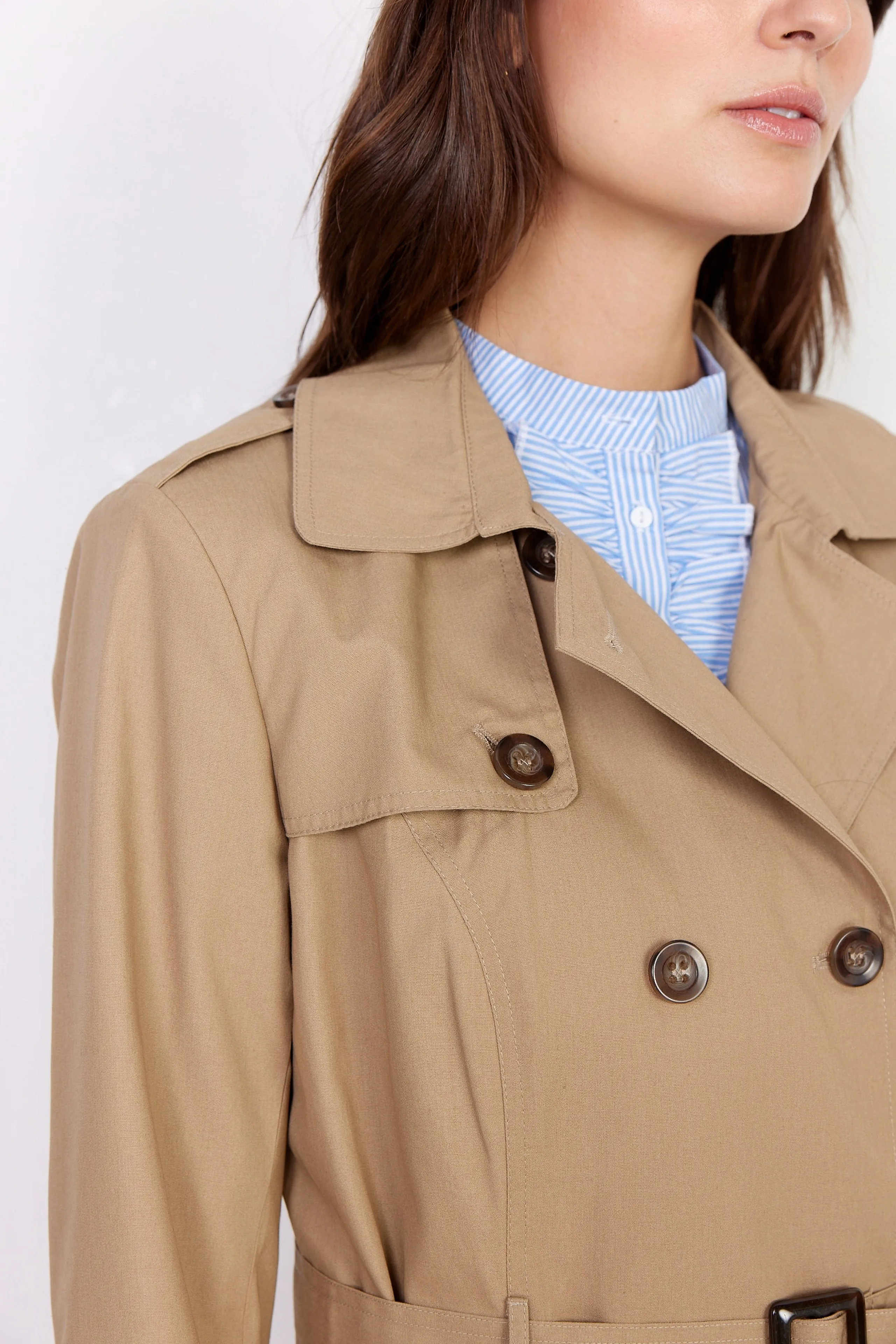 Soya Concept Beige Cotton Trench Coat