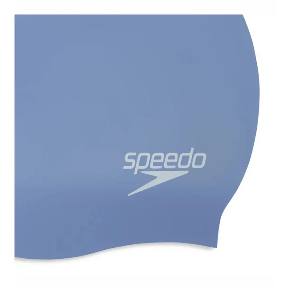 Speedo Silicone Long Hair Swim Cap - Blue/Purple