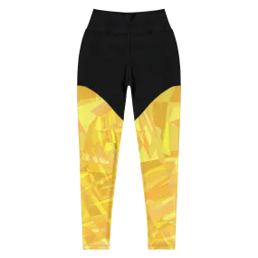 SQDLTD Starburst Yellow White Sports Leggings