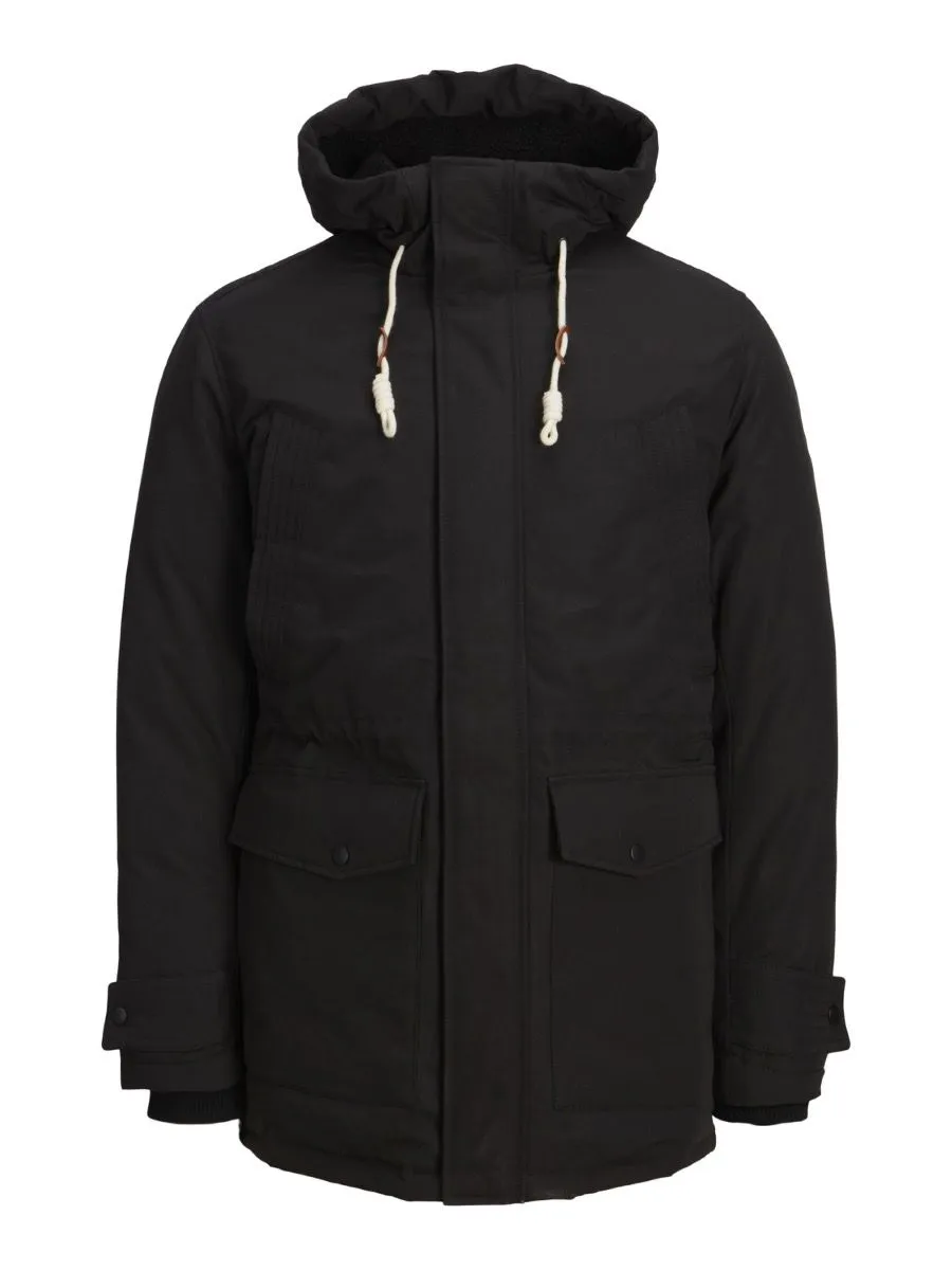 Stock and Hank Luke Parka Jacket in Black