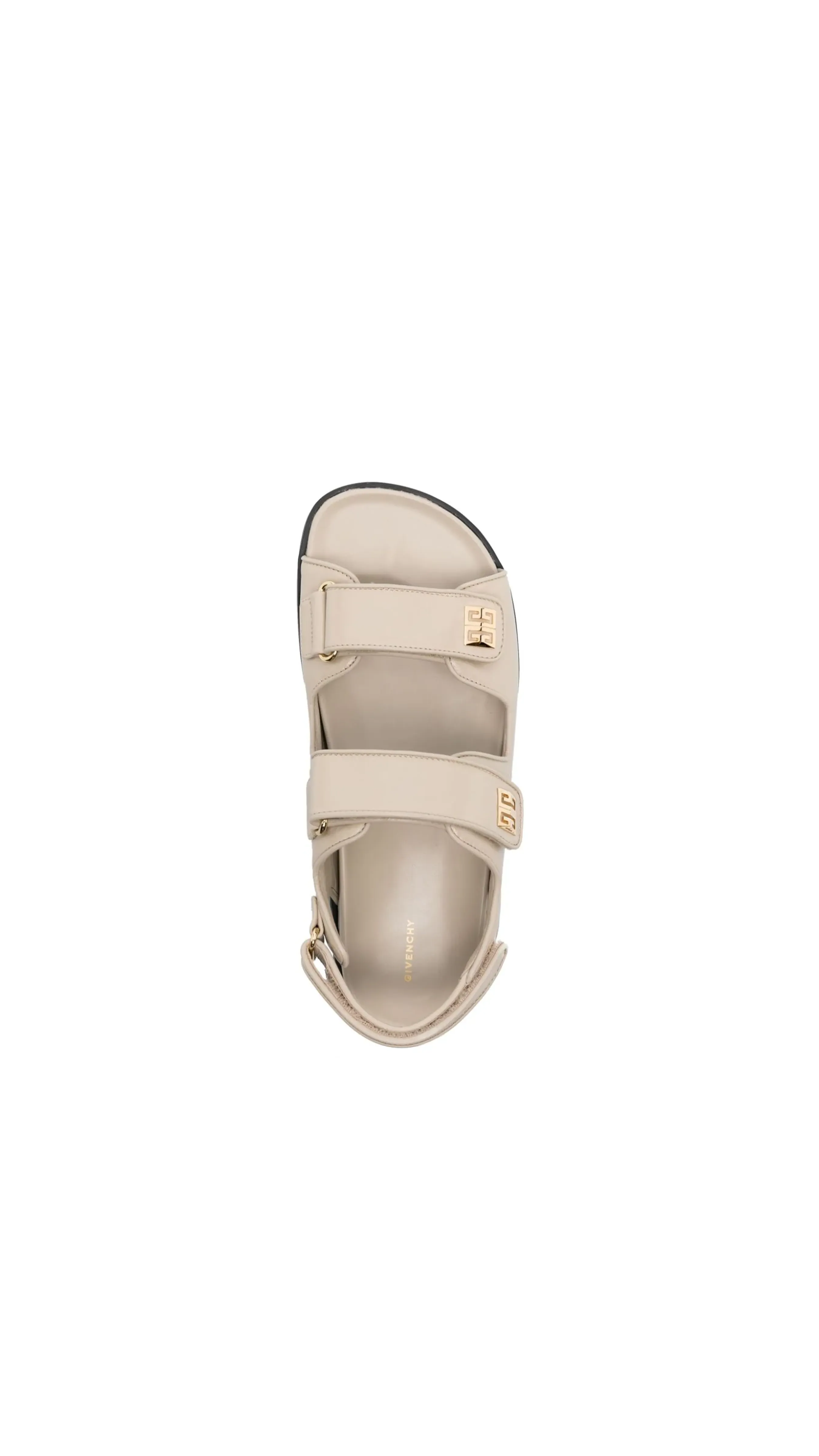 Stylish Beige Leather Sandals with 4G Plaque