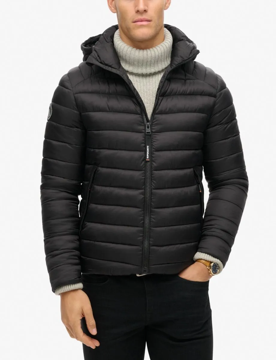 Superdry Black Hooded Fuji Sport Padded Jacket