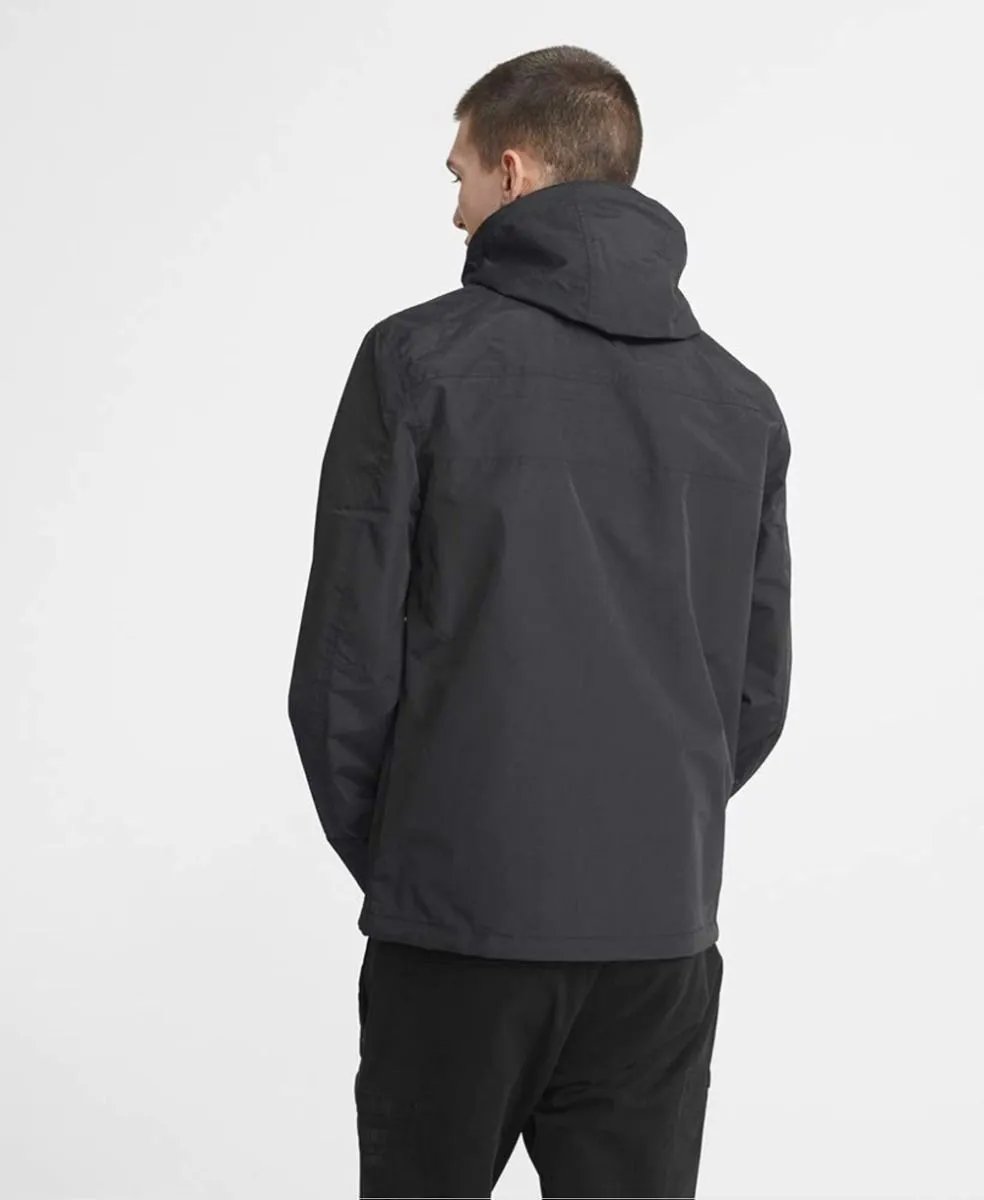 Superdry Pop Zip Hooded Tech Windcheater Jacket in Black