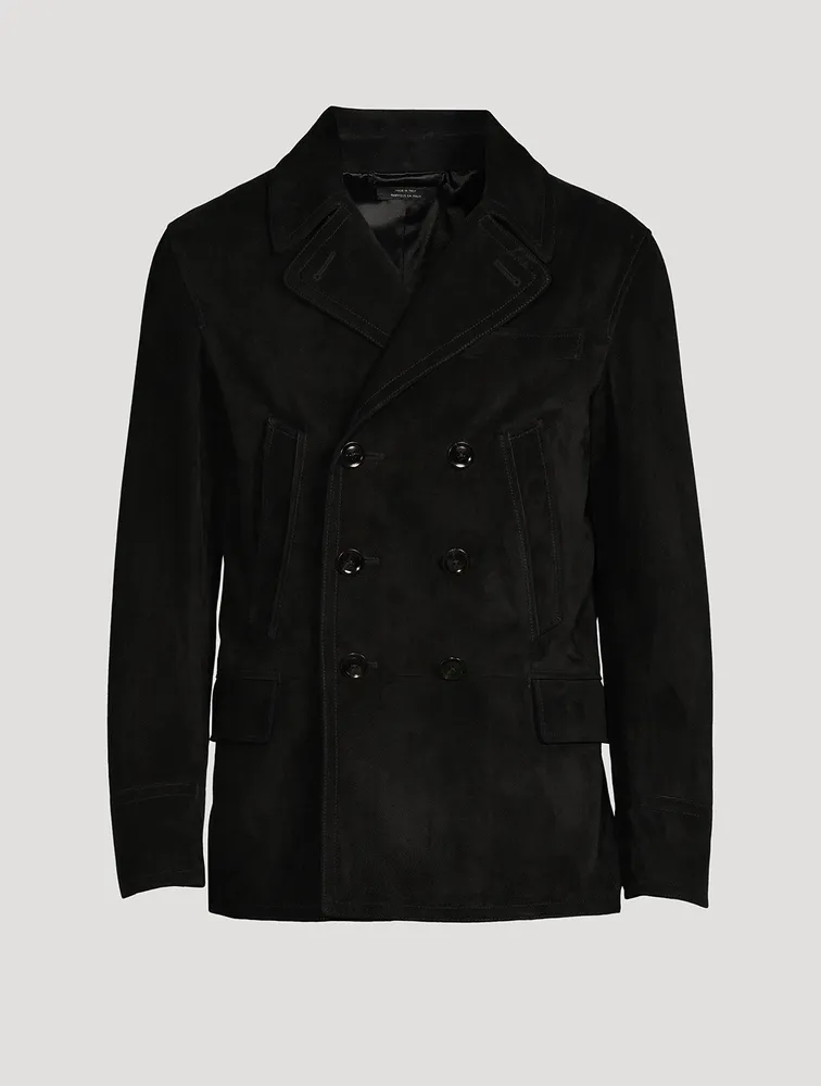 TOM FORD Double-Breasted Suede Coat