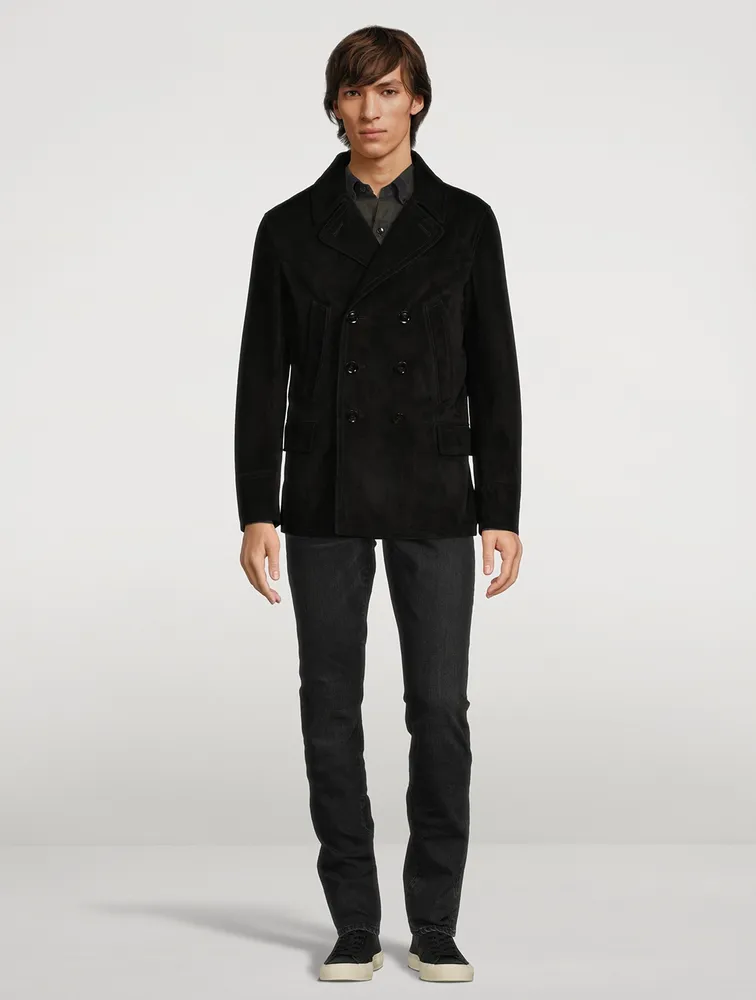 TOM FORD Double-Breasted Suede Coat