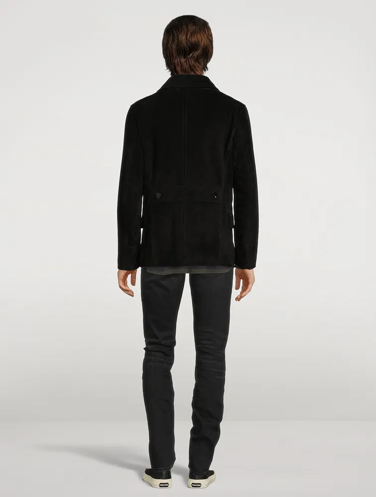 TOM FORD Double-Breasted Suede Coat