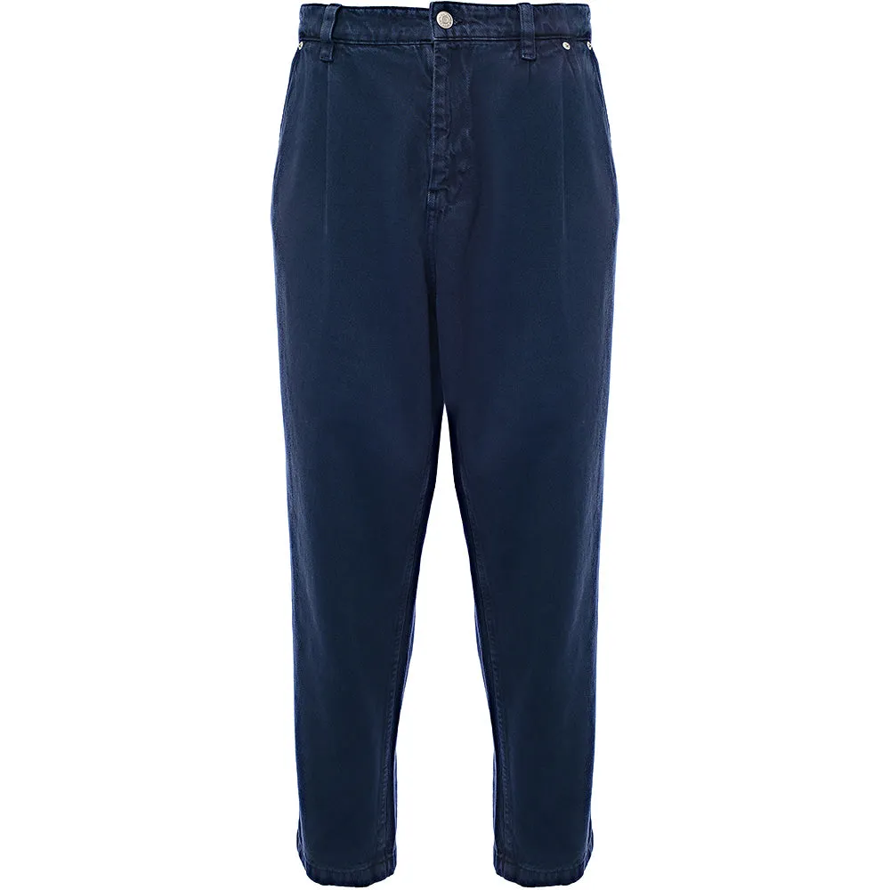Tommy Jeans Mens Navy Cotton Garment Dyed Chinos