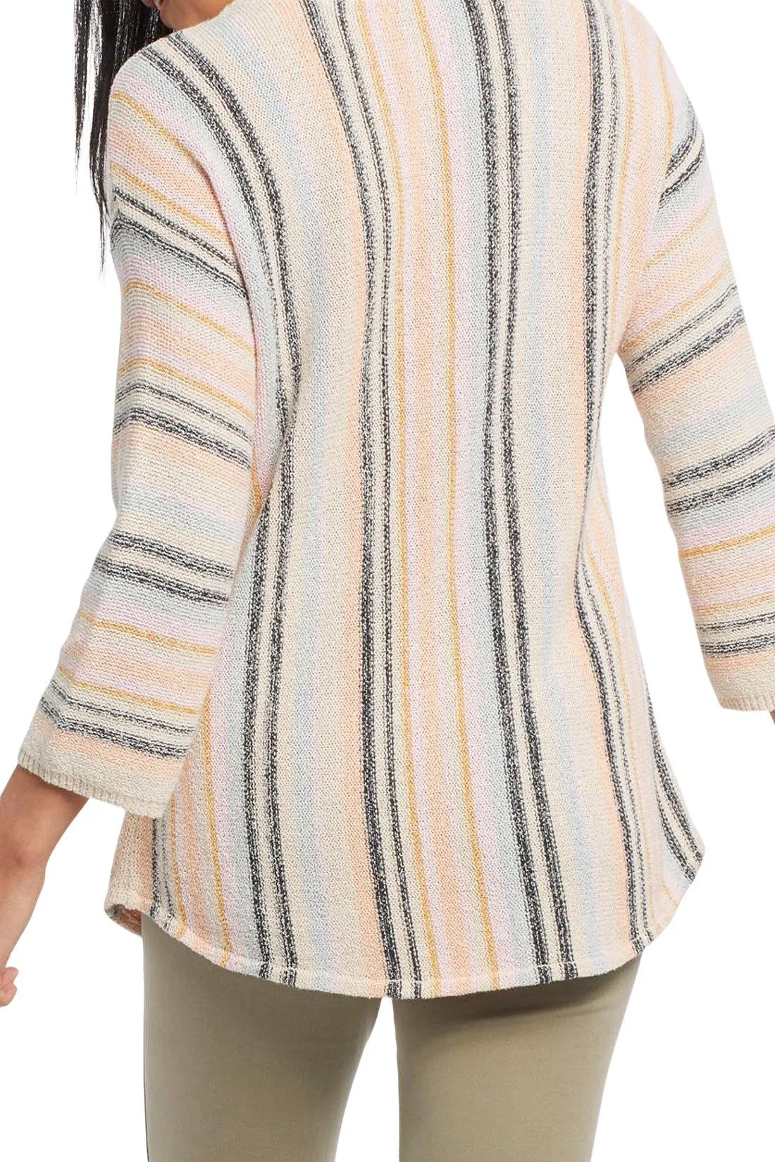 Tribal Women's Split Neck Striped Sweater