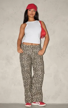 Leopard Printed Cargo Pants