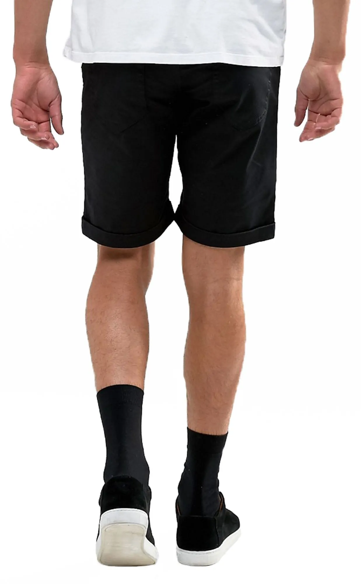 Troy Rick Chino Stretch Shorts in Black