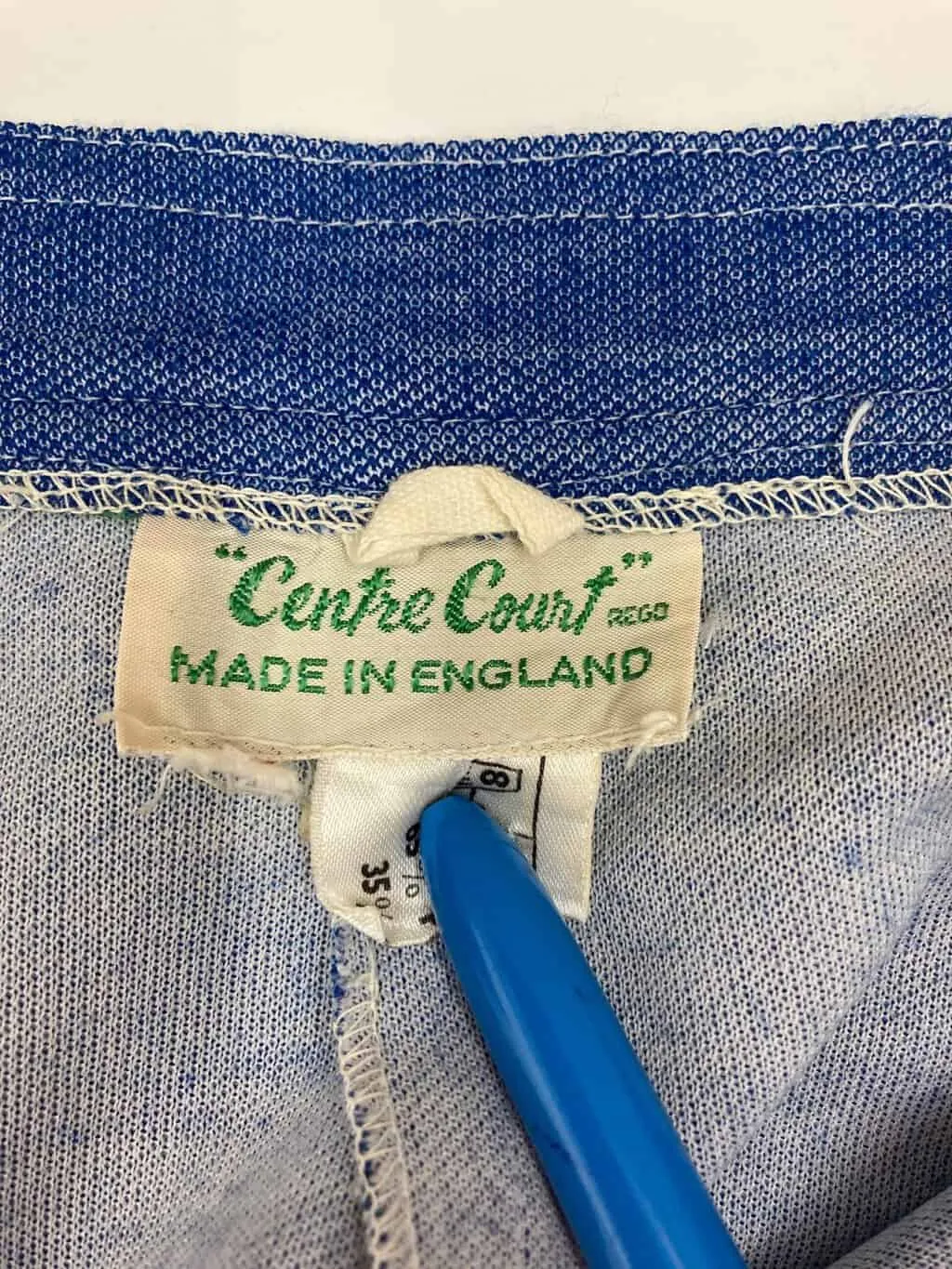 Vintage Blue Tennis Shorts by Centre Court, UK-made in the 1960s