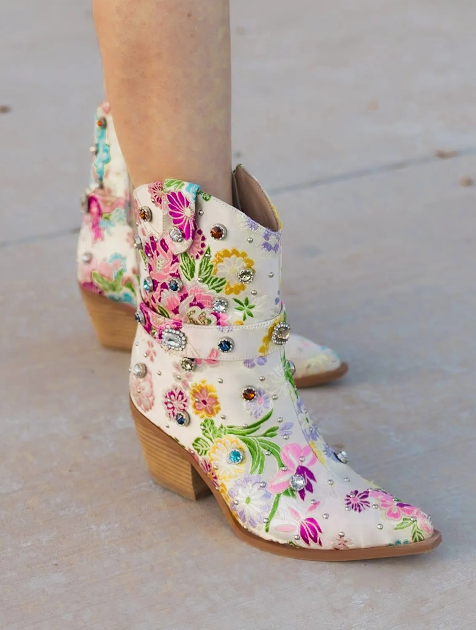 Western Cowboy Boot with Embroidered Gems