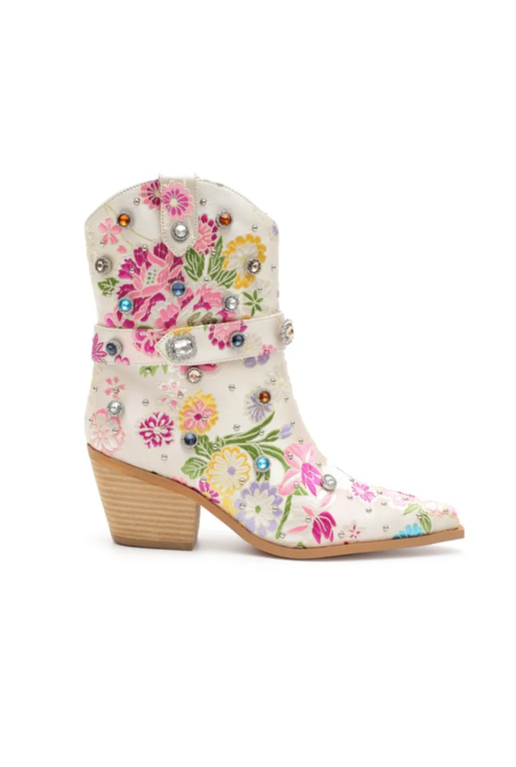 Western Cowboy Boot with Embroidered Gems