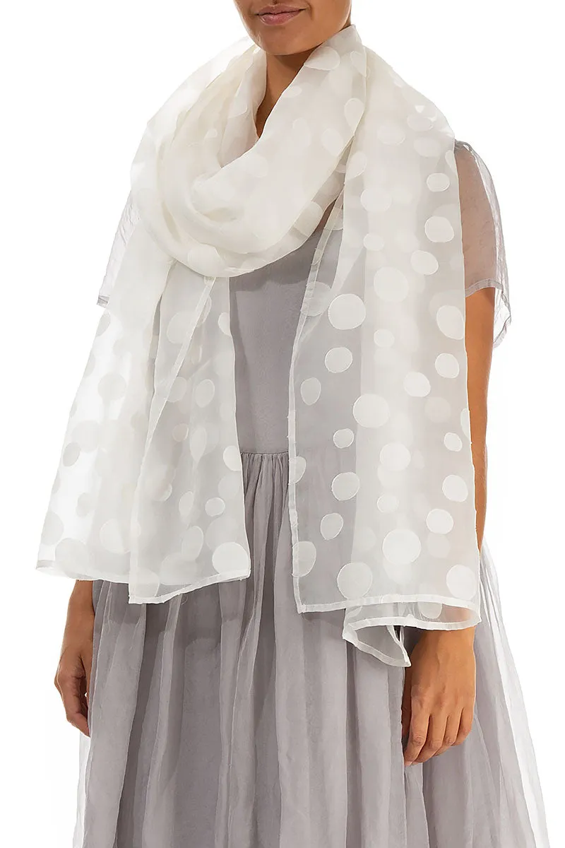 White Bubble Silk Scarf