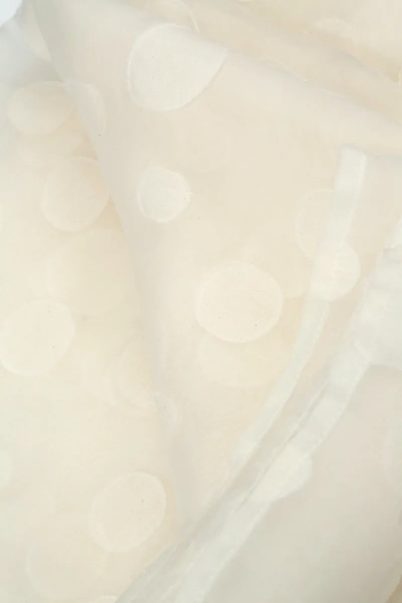 White Bubble Silk Scarf