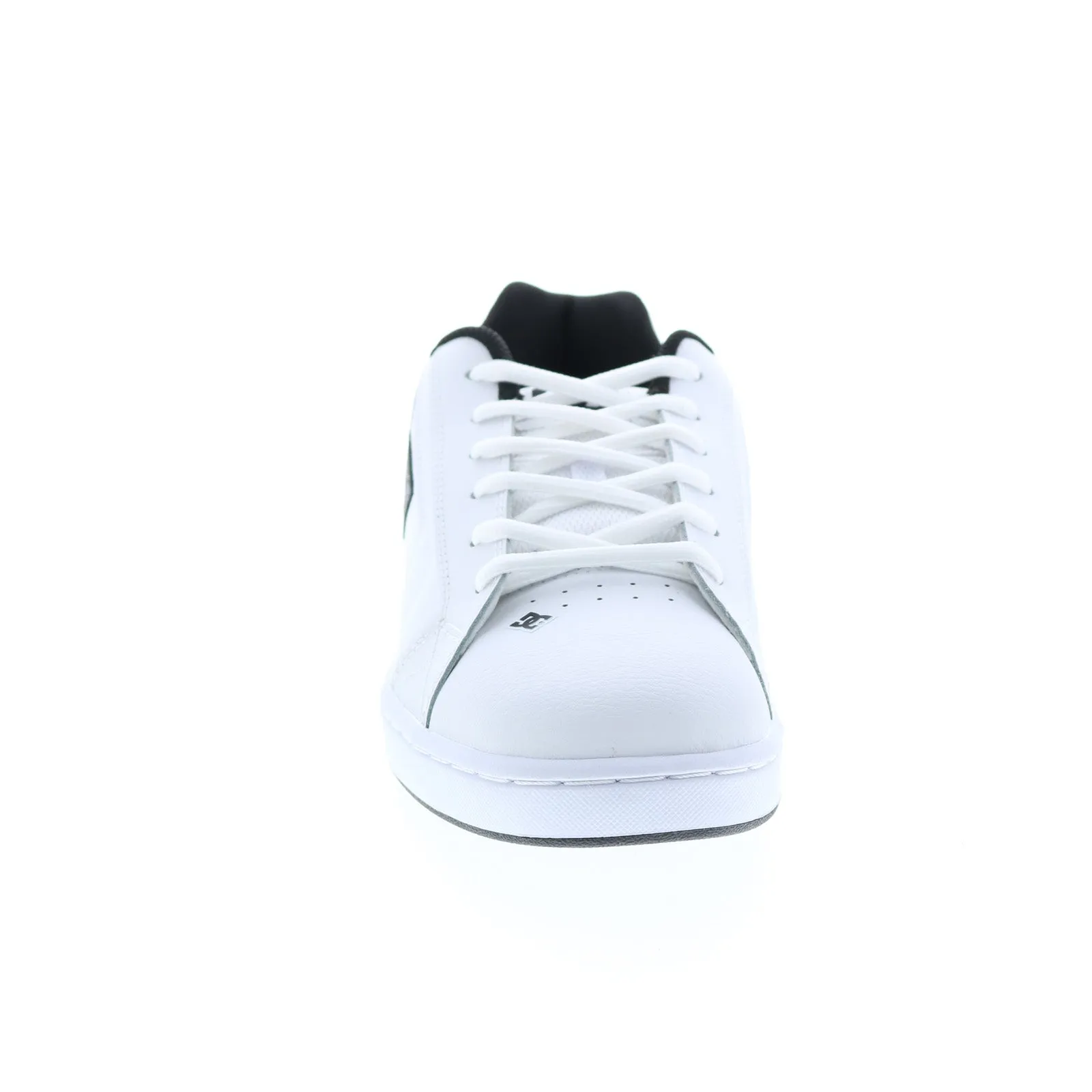 White Leather Lace Up Skate Sneakers Shoes for Men - DC Net 302361-WNW