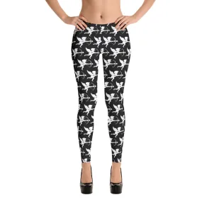 White Leggings with Cupid Design