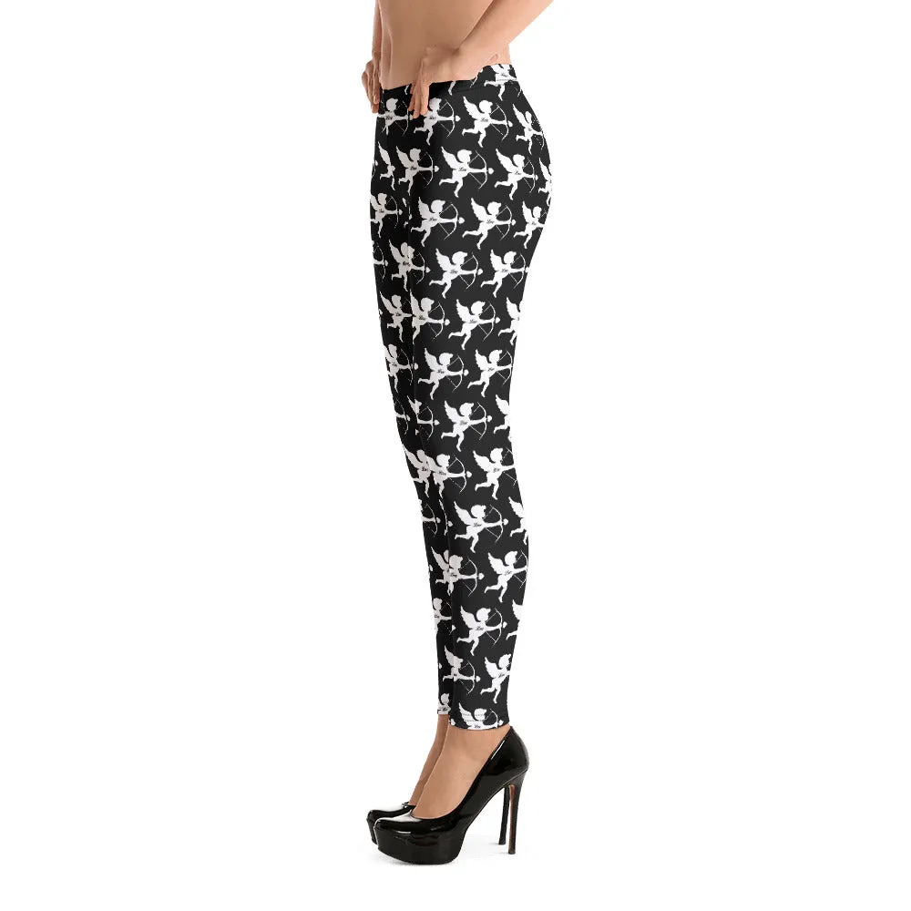 White Leggings with Cupid Design