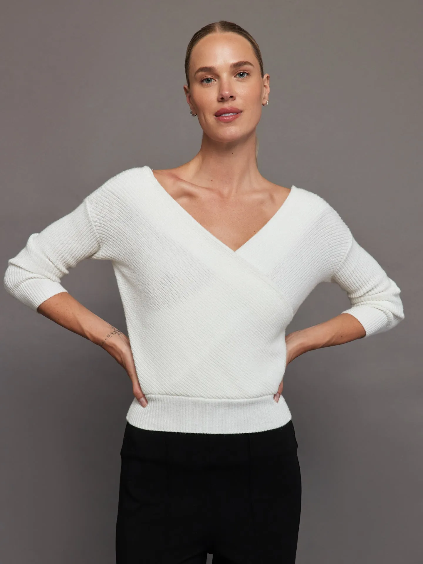 Winter White Wrap Sweater