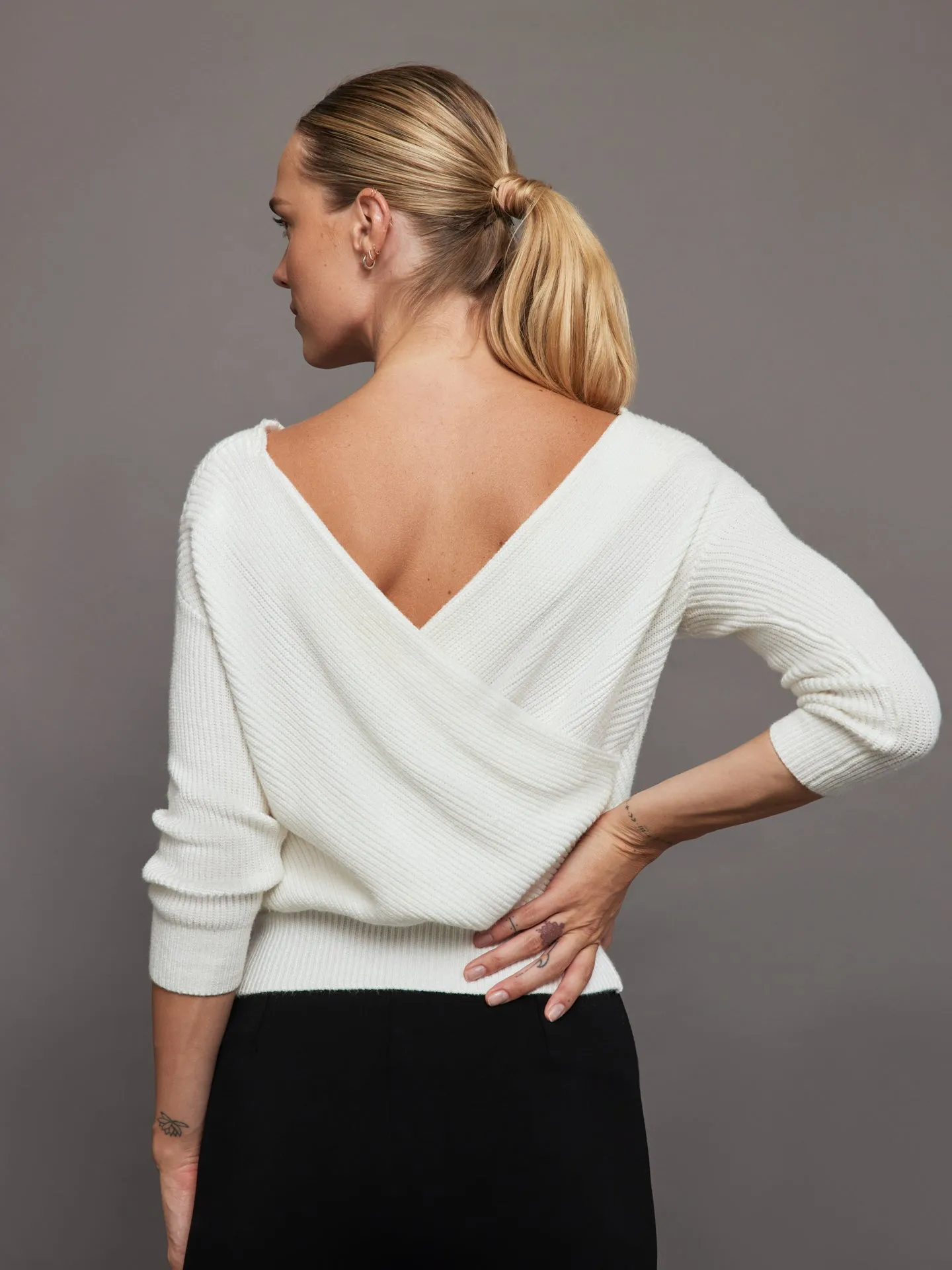 Winter White Wrap Sweater